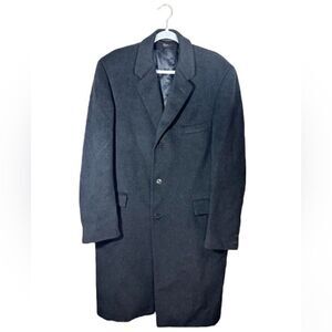 E.R. Fisher Dandy Wool Gray Trench Coat Overcoat  Cashmere Size XL
